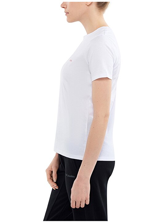 Columbia Beyaz Kadın O Yaka T-Shirt CS0301 CSC W BASIC SM LOGO SS TEE 4