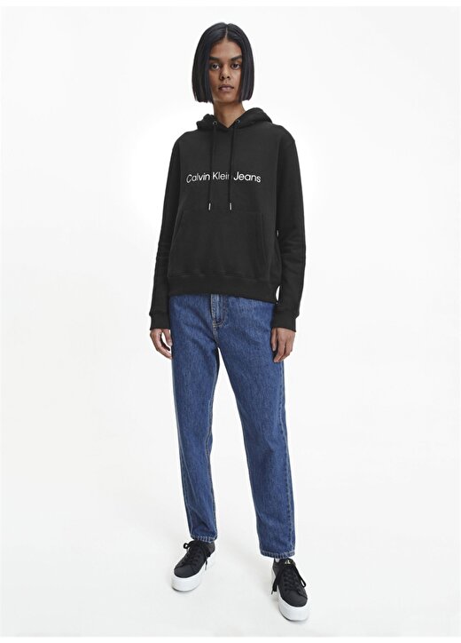 Calvin Klein Jeans Kapüşonlu Rahat Siyah Kadın Sweatshirt J20J220254BEH 1