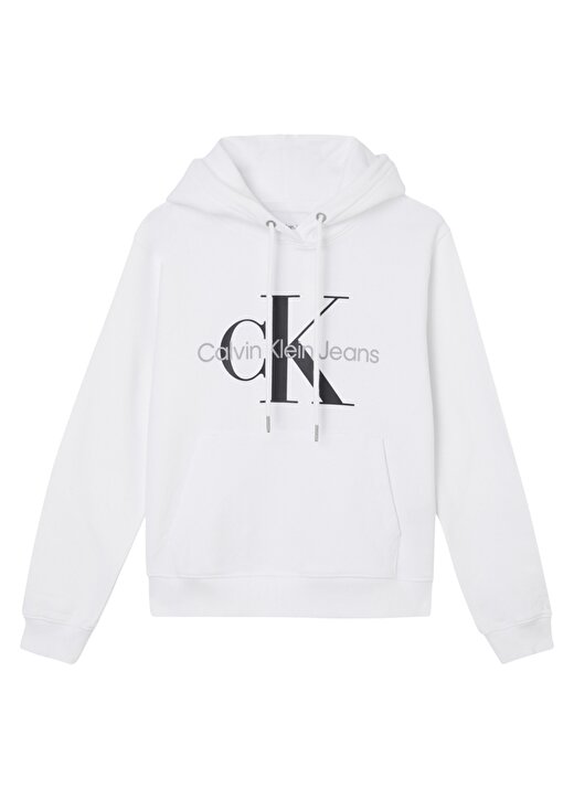 Calvin Klein Jeans Kapüşonlu Rahat Beyaz Kadın Sweatshirt J20J219141YAF 1