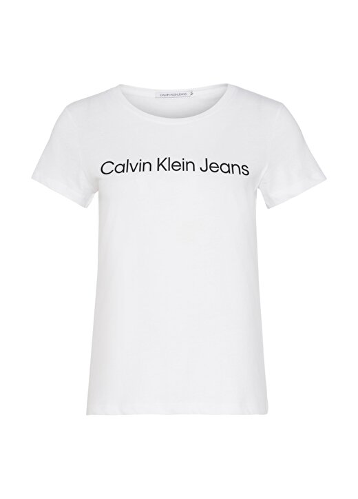 Calvin Klein Jeans Bisiklet Yaka Normal Kalıp Beyaz Kadın T-Shirt J20J220253YAF 1