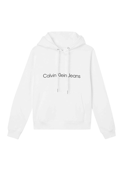 Calvin Klein Jeans Kapüşonlu Rahat Beyaz Kadın Sweatshirt J20J220254YAF 2