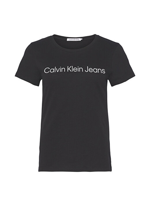 Calvin Klein Jeans Bisiklet Yaka   Normal Kalıp  Siyah Kadın T-Shirt J20J220253BEH 2