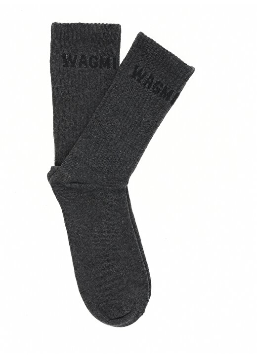 Fluffy Gri Melanj Erkek Çorap FFY-E-36 1