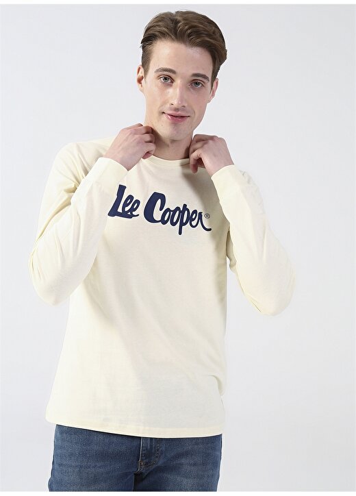 Lee Cooper O Yaka Baskılı Ekru Erkek T-Shirt 231 LCM 242003 ZAYNE EKRU 3