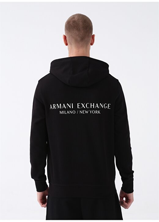 Armani Exchange Kapüşon Yaka Siyah Erkek Sweatshırt 8NZM94 1200-BLACK 4