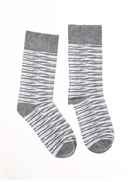 Fabrika Gri Kadın Soket Çorap FAB-NS-39 2