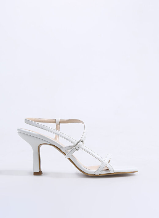 Fabrika Beyaz Kadın Topuklu Ayakkabı LAHEY NEW 1