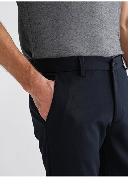 Fabrika Normal Bel Dar Paça Basic Lacivert Erkek Klasik Pantolon POLYKAR 4