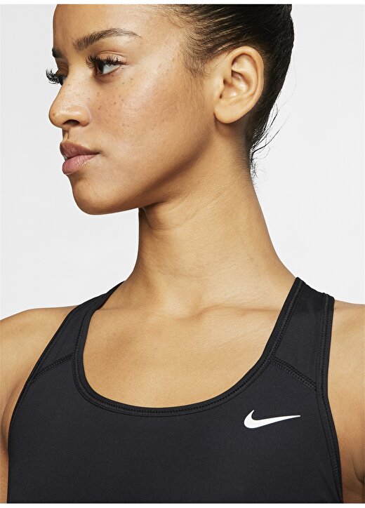 Nike Siyah - Gri - Gümüş Yuvarlak Yaka Kadın Sporcu Sütyeni BV3630-010 W NK DF SWSH NONPDED BRA 4