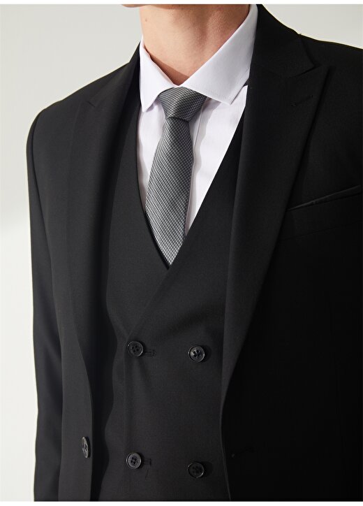Süvari Normal Bel Slim Fit Siyah Erkek Takım Elbise TK1001100115 4
