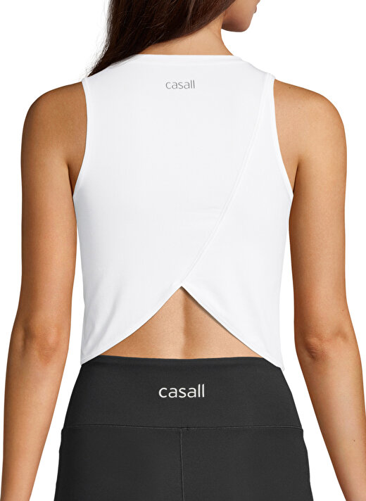 Casall Beyaz O Yaka Kadın Düz Atlet 22134-001 Overlap Crop Top 3