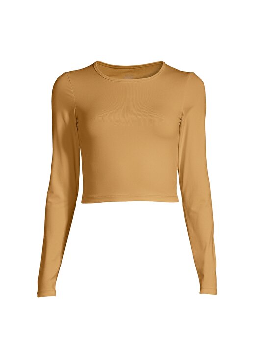 Casall Sarı Kadın O Yaka Dar Düz Uzun Kollu T-Shirt 21168-371 Crop Long Sleeve 1