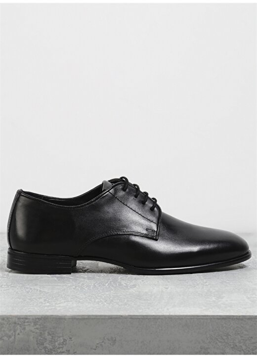 Fabrika Deri Siyah Erkek Klasik Ayakkabı VOLTA 1