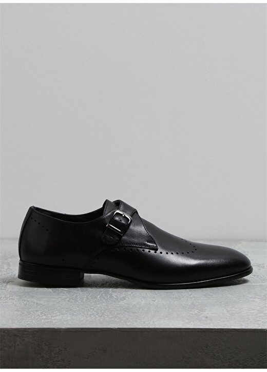 Fabrika Deri Siyah Erkek Klasik Ayakkabı IYON 1