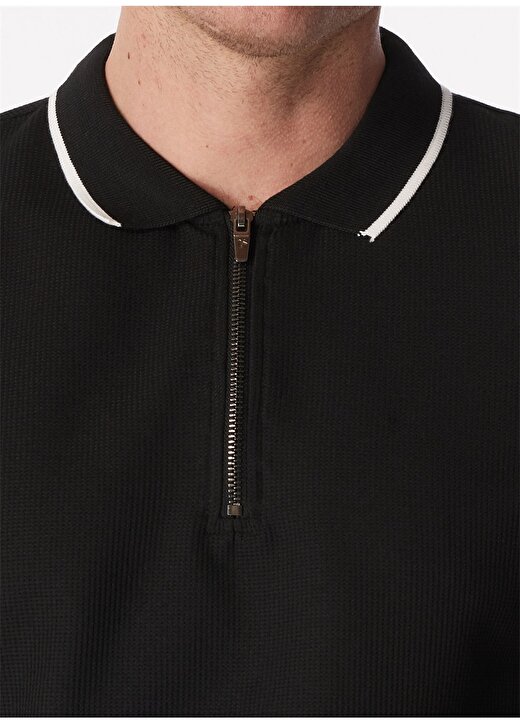 Fabrika Siyah Erkek Basic Jakarlı Polo T-Shirt VIDAR 4