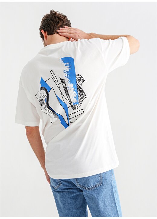 Fabrika Sports O Yaka Düz Beyaz Erkek T-Shirt SEGANI 1