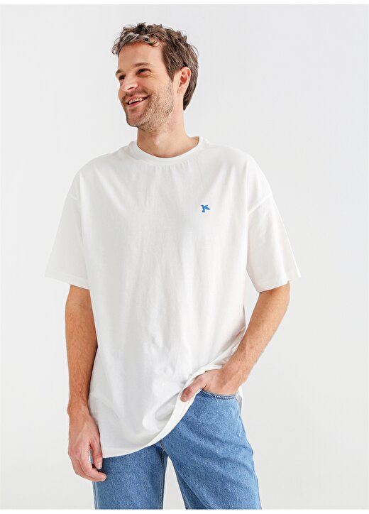 Fabrika Sports O Yaka Düz Beyaz Erkek T-Shirt SEGANI 2