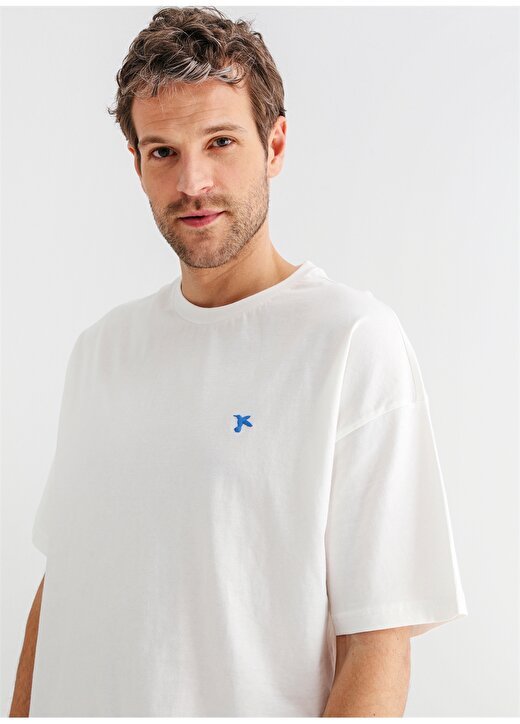 Fabrika Sports O Yaka Düz Beyaz Erkek T-Shirt SEGANI 3