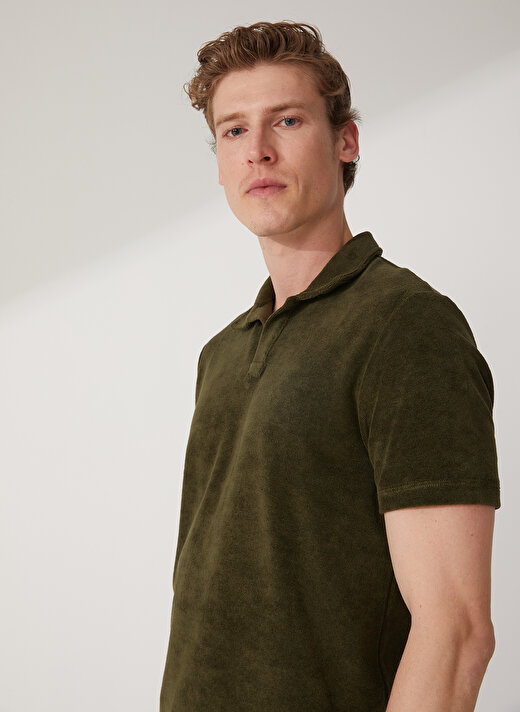 Fabrika Düz Yeşil Erkek Polo T-Shirt ALIZA 3