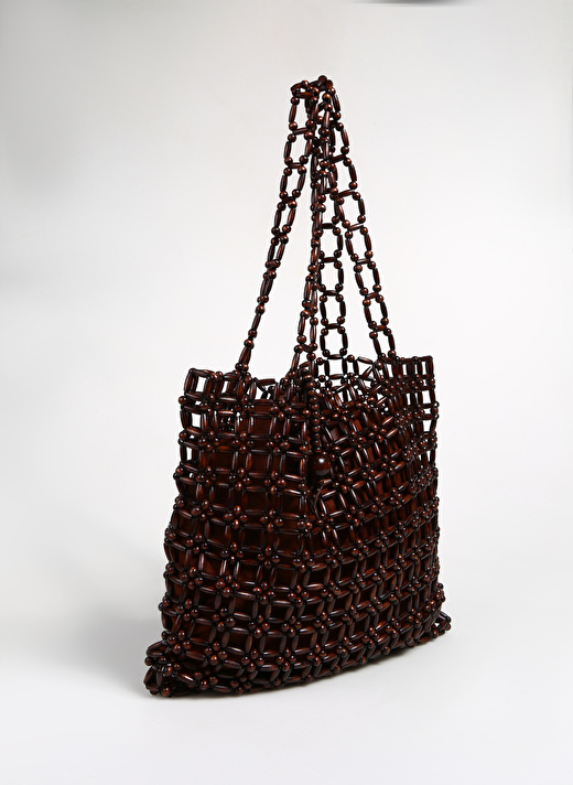 Fabrika Kahve Kadın 43x37x3 cm Ahşap Tote Çanta FLORIAN 2