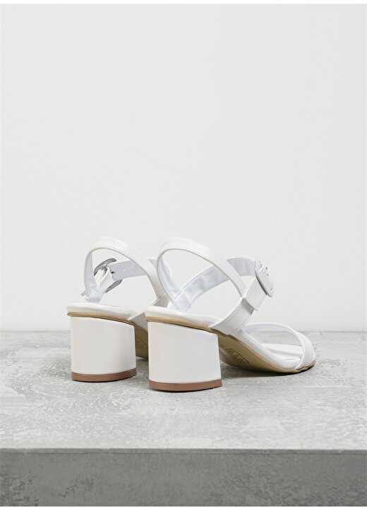 F By Fabrika Beyaz Kadın Kalın Topuklu Ayakkabı KITEYN 3