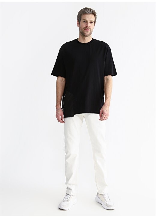Black On Black Normal Bel Düz Paça Basic Kırık Beyaz Erkek Denim Pantolon E-ORSAN 2