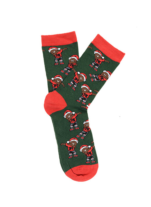 Paul Kenzie 3'lü Çok Renkli Kadın Soket Çorap Teddy Christmas 4