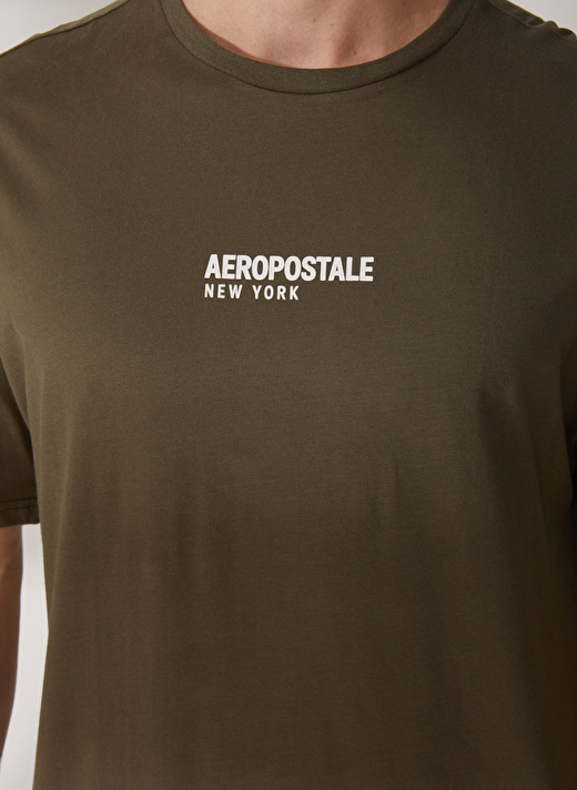 Aeropostale Bisiklet Yaka Baskılı Haki Erkek T-Shirt E-ISLAND 4