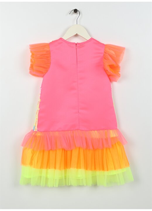 Barbie Pullu Çok Renkli Kız Çocuk Diz Üstü Elbise 23PRB-809 2