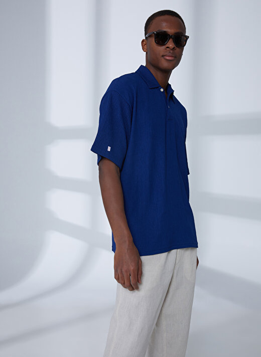 Aeropostale Düz Lacivert Erkek Polo T-Shirt E-BLUE 3