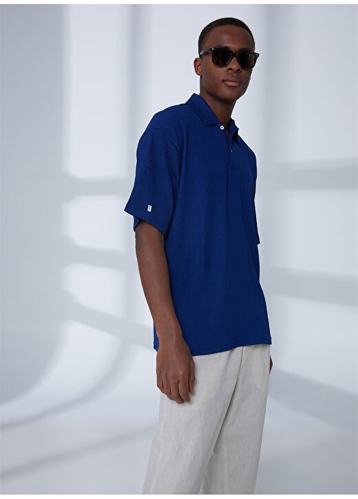 Aeropostale Polo Yaka Düz Lacivert Erkek T-Shirt E-BLUE 3