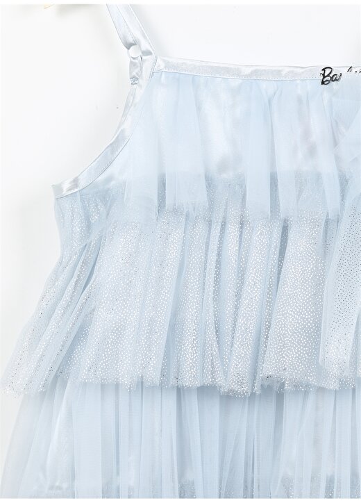 Barbie Düz Açık Mavi Kız Çocuk Diz Üstü Elbise 23PRB-813 3