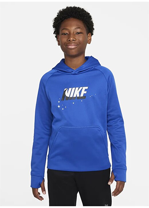 Nike Çocuk Mavi Kapüşonlu Sweatshirt DQ9037-480 B NK TF PO HOODIE GFX 1 1