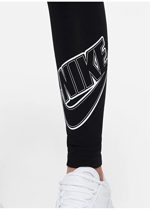 Nike Çocuk Siyah - Beyaz Dar Paça Uzun Dar Tayt DD6278-010 G NSW FAVORITES LGGNG GX 4