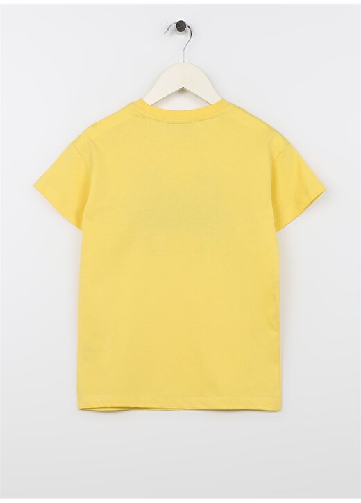 Limon Sarı Erkek Çocuk Bisiklet Yaka Kısa Kollu Baskılı T-Shirt VELT BOY-23 2