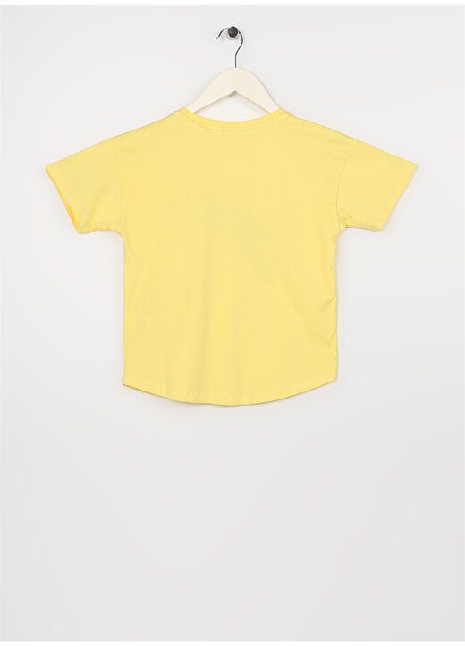 Aeropostale Sarı Kız Çocuk Bisiklet Yaka Kısa Kollu Baskılı T-Shirt 23SAG-41 2