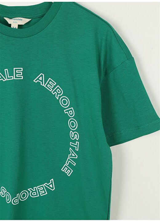 Aeropostale Yeşil Erkek Çocuk Bisiklet Yaka Oversize Baskılı T-Shirt 23SAB-10 3