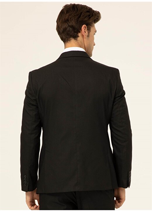 Süvari Normal Bel Slim Fit Siyah Erkek Takım Elbise TK1001100117 3