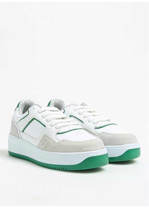 Fabrika Beyaz - Yeşil Kadın Sneaker TERSHY 2