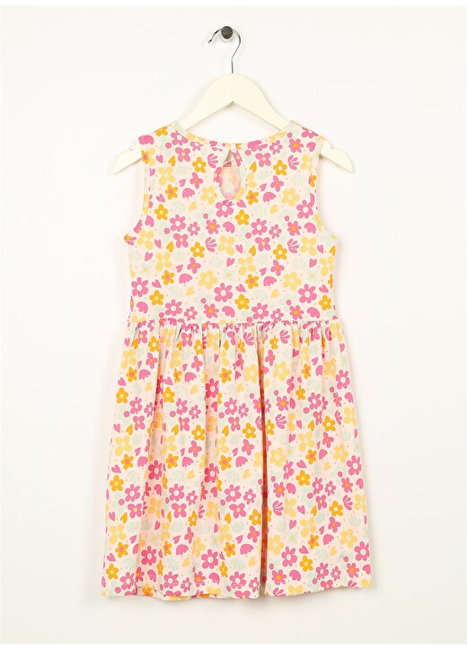 Limon Çok Renkli Kız Çocuk Yuvarlak Yaka Kolsuz Diz Üstü Desenli Elbise DIEM GIRL-23 2