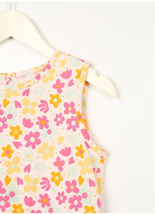 Limon Çok Renkli Kız Çocuk Yuvarlak Yaka Kolsuz Diz Üstü Desenli Elbise DIEM GIRL-23 3