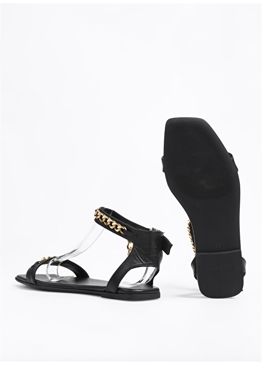 Fabrika Deri Siyah Kadın Sandalet CESHIRE 4