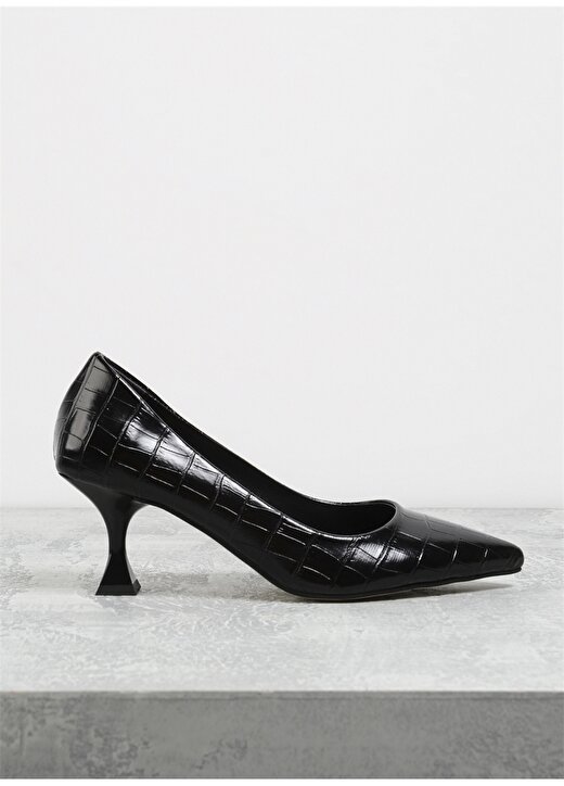 Fabrika Kadın Siyah Topuklu Ayakkabı BUTTON 1
