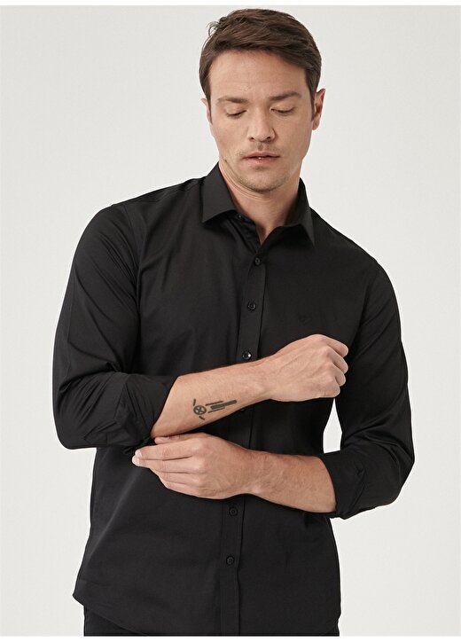 Beymen Business Klasik Gömlek Yaka Siyah Erkek Gömlek 4B2000000011 3