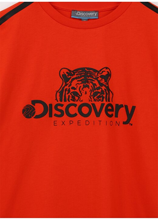 Discovery Expedition Turuncu Erkek Çocuk Bisiklet Yaka Kısa Kollu Baskılı T-Shirt TENT BOY 3