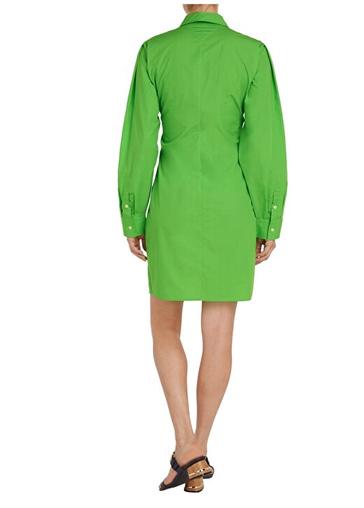 Tommy Hilfiger Yeşil Kadın Uzun Kol Mini Elbise WW0WW37976LWY 2