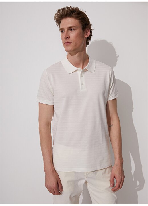Fabrika Düz Kırık Beyaz Erkek Polo T-Shirt MERS FATHER 3