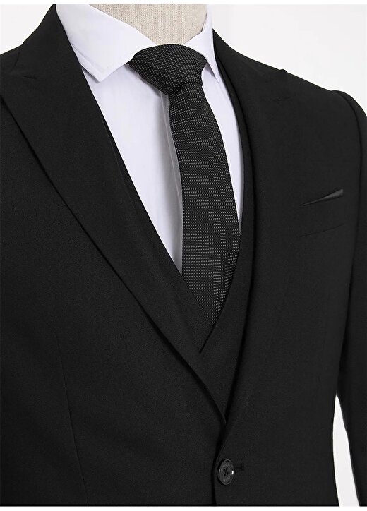 Süvari Normal Bel Slim Fit Siyah Erkek Takım Elbise TK1020200160 2