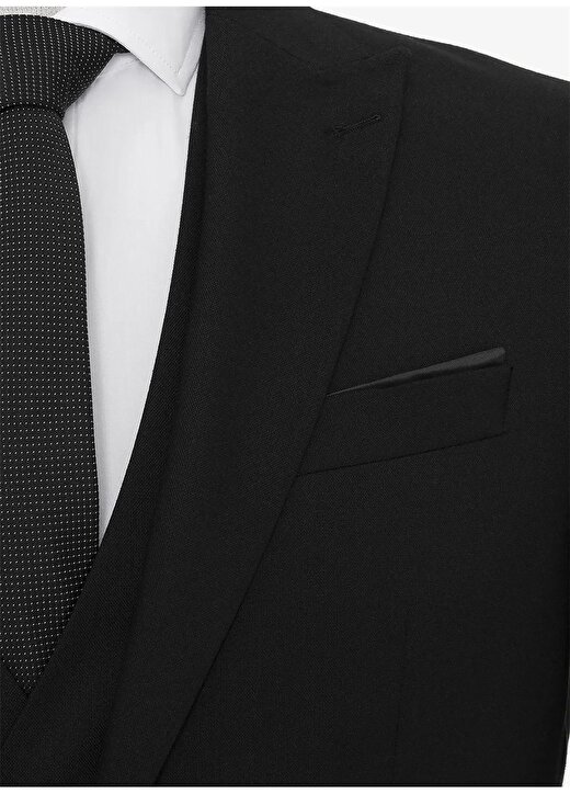 Süvari Normal Bel Slim Fit Siyah Erkek Takım Elbise TK1020200160 4