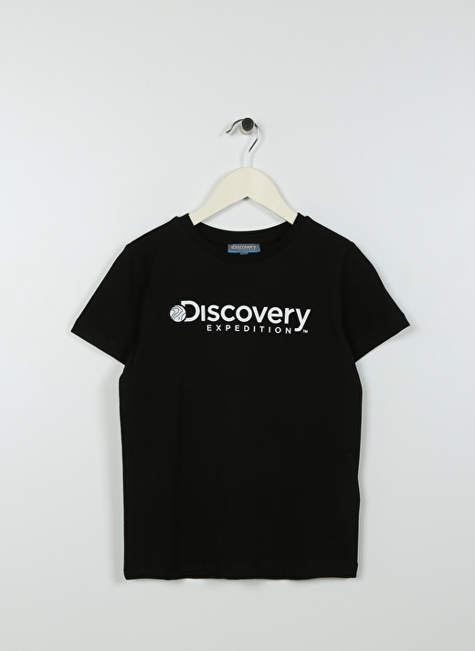 Discovery Expedition Siyah Kız Çocuk Bisiklet Yaka Kısa Kollu Baskılı T-Shirt ROGERS GIRL   1